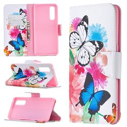 Vivid Flying Butterflies Leather Wallet Case for Oppo Find X2 Neo