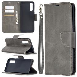 Classic Sheepskin PU Leather Phone Wallet Case for Oppo Find X2 Neo - Gray