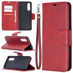 Classic Sheepskin PU Leather Phone Wallet Case for Oppo Find X2 Neo - Red
