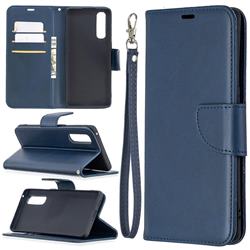 Classic Sheepskin PU Leather Phone Wallet Case for Oppo Find X2 Neo - Blue