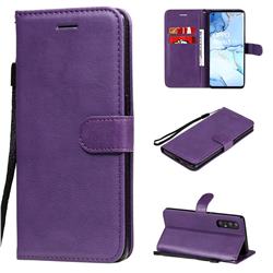 Retro Greek Classic Smooth PU Leather Wallet Phone Case for Oppo Find X2 Neo - Purple