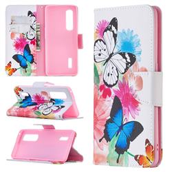 Vivid Flying Butterflies Leather Wallet Case for Oppo Find X2 Pro