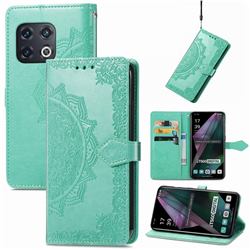 Embossing Imprint Mandala Flower Leather Wallet Case for OnePlus 10 Pro - Green