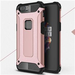 King Kong Armor Premium Shockproof Dual Layer Rugged Hard Cover for OnePlus 5 - Rose Gold