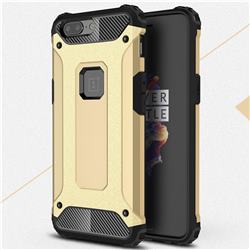 King Kong Armor Premium Shockproof Dual Layer Rugged Hard Cover for OnePlus 5 - Champagne Gold