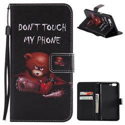 Angry Bear PU Leather Wallet Case for OnePlus 5
