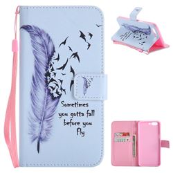 Feather Birds PU Leather Wallet Case for OnePlus 5