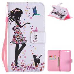 Petals and Cats PU Leather Wallet Case for OnePlus 5
