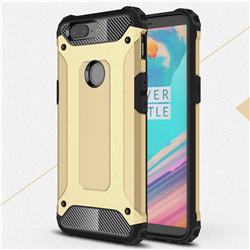 King Kong Armor Premium Shockproof Dual Layer Rugged Hard Cover for OnePlus 5T - Champagne Gold