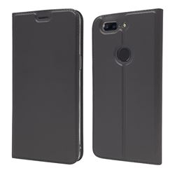 Ultra Slim Card Magnetic Automatic Suction Leather Wallet Case for OnePlus 5T - Star Grey