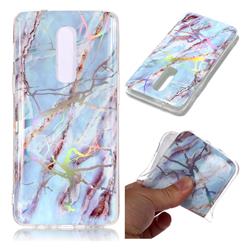 Light Blue Marble Pattern Bright Color Laser Soft TPU Case for OnePlus 6