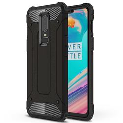 King Kong Armor Premium Shockproof Dual Layer Rugged Hard Cover for OnePlus 6 - Black Gold