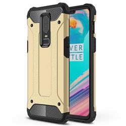 King Kong Armor Premium Shockproof Dual Layer Rugged Hard Cover for OnePlus 6 - Champagne Gold