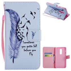 Feather Birds PU Leather Wallet Case for OnePlus 6