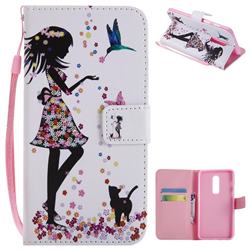 Petals and Cats PU Leather Wallet Case for OnePlus 6