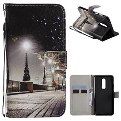 City Night View PU Leather Wallet Case for OnePlus 6