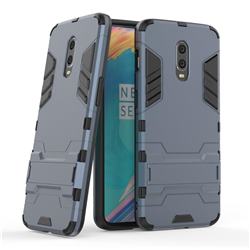 Armor Premium Tactical Grip Kickstand Shockproof Dual Layer Rugged Hard Cover for OnePlus 6T - Navy