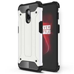 King Kong Armor Premium Shockproof Dual Layer Rugged Hard Cover for OnePlus 6T - White