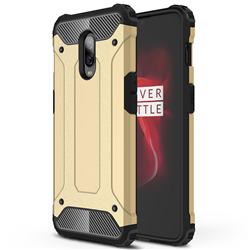 King Kong Armor Premium Shockproof Dual Layer Rugged Hard Cover for OnePlus 6T - Champagne Gold