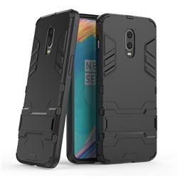 Armor Premium Tactical Grip Kickstand Shockproof Dual Layer Rugged Hard Cover for OnePlus 7 - Black