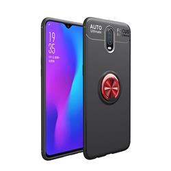 Auto Focus Invisible Ring Holder Soft Phone Case for OnePlus 7 - Black Red