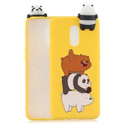 Striped Bear Soft 3D Climbing Doll Soft Case for OnePlus 7