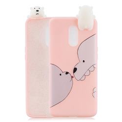Big White Bear Soft 3D Climbing Doll Soft Case for OnePlus 7