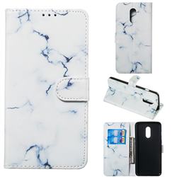 Soft White Marble PU Leather Wallet Case for OnePlus 7