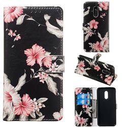 Azalea Flower PU Leather Wallet Case for OnePlus 7