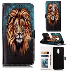 Ice Lion 3D Relief Oil PU Leather Wallet Case for OnePlus 7