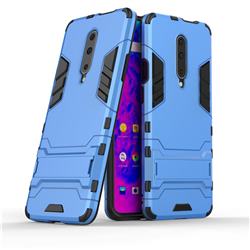Armor Premium Tactical Grip Kickstand Shockproof Dual Layer Rugged Hard Cover for OnePlus 7 Pro - Light Blue