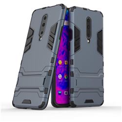 Armor Premium Tactical Grip Kickstand Shockproof Dual Layer Rugged Hard Cover for OnePlus 7 Pro - Navy