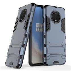 Armor Premium Tactical Grip Kickstand Shockproof Dual Layer Rugged Hard Cover for OnePlus 7T - Navy