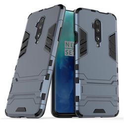 Armor Premium Tactical Grip Kickstand Shockproof Dual Layer Rugged Hard Cover for OnePlus 7T Pro - Navy