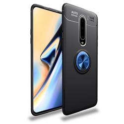 Auto Focus Invisible Ring Holder Soft Phone Case for OnePlus 8 - Black Blue