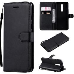 Retro Greek Classic Smooth PU Leather Wallet Phone Case for OnePlus 8 - Black