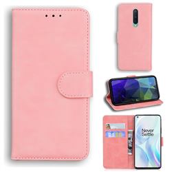Retro Classic Skin Feel Leather Wallet Phone Case for OnePlus 8 - Pink