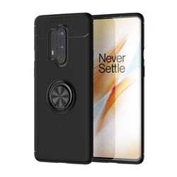 Auto Focus Invisible Ring Holder Soft Phone Case for OnePlus 8 Pro - Black