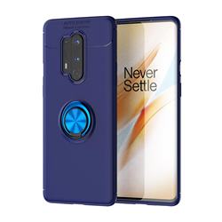 Auto Focus Invisible Ring Holder Soft Phone Case for OnePlus 8 Pro - Blue