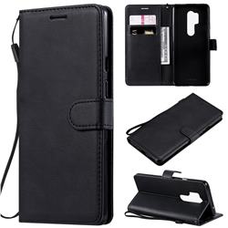 Retro Greek Classic Smooth PU Leather Wallet Phone Case for OnePlus 8 Pro - Black