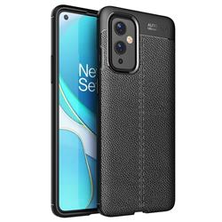 Luxury Auto Focus Litchi Texture Silicone TPU Back Cover for OnePlus 9 - Black
