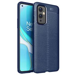 Luxury Auto Focus Litchi Texture Silicone TPU Back Cover for OnePlus 9 - Dark Blue