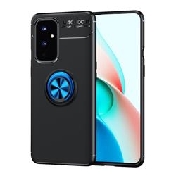Auto Focus Invisible Ring Holder Soft Phone Case for OnePlus 9 - Black Blue