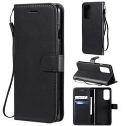 Retro Greek Classic Smooth PU Leather Wallet Phone Case for OnePlus 9 - Black