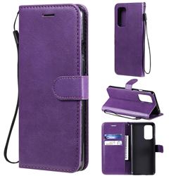 Retro Greek Classic Smooth PU Leather Wallet Phone Case for OnePlus 9 - Purple