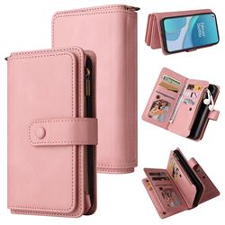 Luxury Multi-functional Zipper Wallet Leather Phone Case Cover for OnePlus 9 - Pink