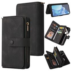 Luxury Multi-functional Zipper Wallet Leather Phone Case Cover for OnePlus 9 Pro - Black