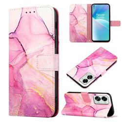 Pink Purple Marble Leather Wallet Protective Case for OnePlus Nord 2T
