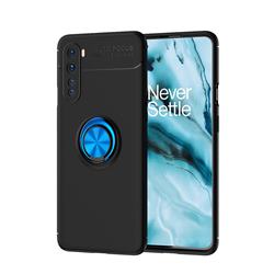 Auto Focus Invisible Ring Holder Soft Phone Case for OnePlus Nord (OnePlus 8 NORD 5G, OnePlus Z) - Black Blue