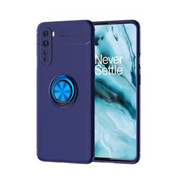 Auto Focus Invisible Ring Holder Soft Phone Case for OnePlus Nord (OnePlus 8 NORD 5G, OnePlus Z) - Blue